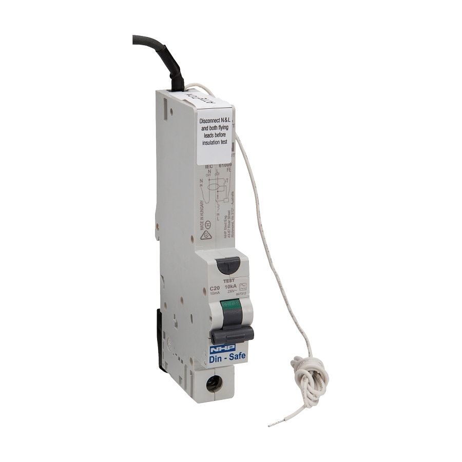 NHP DIN-T Residual Current Device Long Body w/ Overcurrent 10kA