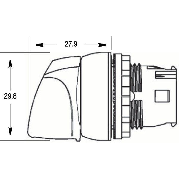 D7PSM42 Pushbutton and Pilot Light Dimensional Diagram