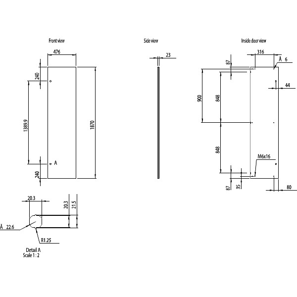 NVent HOFFMAN MCS/MCSS/MKS/EKSS FS Inner Door Mild Steel RAL 7035 Suit ...