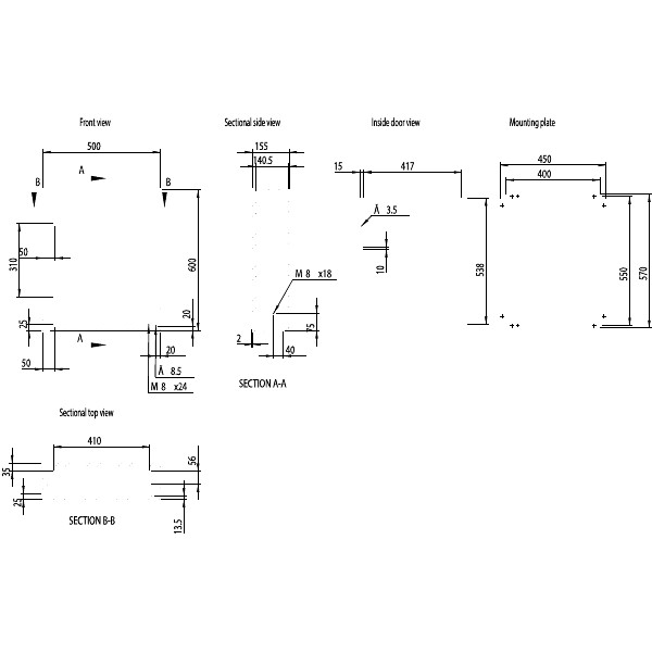 Nvent Hoffman Mas Enclosure Wall Mount Mild Steel Ip H X W X