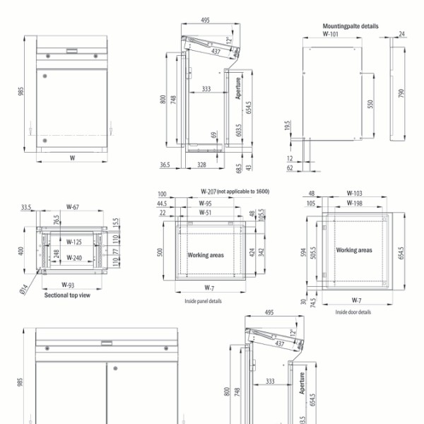 nVent HOFFMAN MPG Enclosure Console Mild Steel H985 x W600 x D400mm